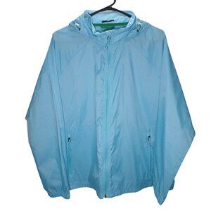 LL Bean Womens Waterproof Full-Zip Hooded Lightweight Jacket Size XL Adjustable